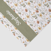 Boho-Grün-Wasserfarbe-Wildblume Seidenpapier (Ausschnitt)