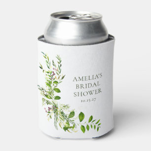 Boho-Grün-Wasserfarben-Blumen-Braut-Shower Dosenkühler