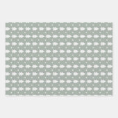 Boho grün Weihnachtsbaum Set von 3 Geschenkpapier Set (Vorderseite 3)