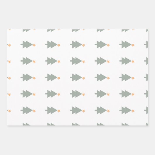 Boho grün Weihnachtsbaum Set von 3 Geschenkpapier Set (Vorderseite 2)