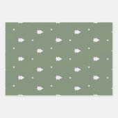 Boho grün Weihnachtsbaum Set von 3 Geschenkpapier Set (Vorderseite)