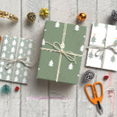 Boho grün Weihnachtsbaum Set von 3 Geschenkpapier Set