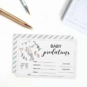 Boho-grüne Babyshower-Vorhersagen für Jungen, Schr Briefpapier