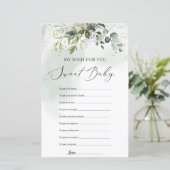 Boho grüne Blätter mein Wunsch für Sie Babydusche (Stehend Vorderseite)