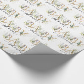 Boho grüne Blattgold Buchstaben Baby Dusche Geschenkpapier (Ecke)