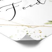 Boho grüne Blattgold geometrisches Lebensmittelzei Poster (Ecke)