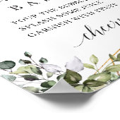 Boho grüne Blattwerk Blätter Goldmedaillenzeichen  Poster (Ecke)