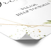 Boho grüne Blattwerk Gold geometrische Getränke Ze Poster (Ecke)