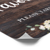 Boho grüne Blattwerk rustikale Holzfavoriten Zeich Poster (Ecke)