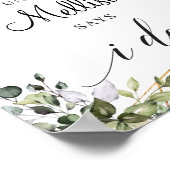 Boho grüne Blattwerk verlasse Goldzettel Poster (Ecke)