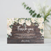 Boho grüne rustikale Rose aus weißem Holz Dankeskarte (Stehend Vorderseite)