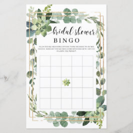 Boho grüne sukkulente Blume Gold Bingo