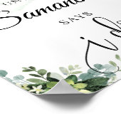 Boho grüne sukkulente Bridal Countdown-Zeichen Poster (Ecke)