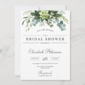 Boho grüne sukkulente eukalyptus bridal einladung (Vorderseite)