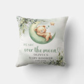 Boho grüne und goldene geschlechtsneutrale Teddybä Kissen (Rückseite)