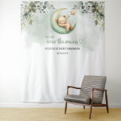 Boho grüner Eukalyptus geschlechtsneutraler Teddyb Wandteppich (Beispiel)