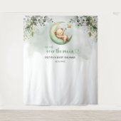 Boho grüner Eukalyptus geschlechtsneutraler Teddyb Wandteppich (Vorderseite)