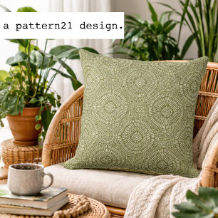 Boho-grünes Muster Kissen