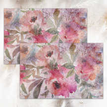 BOHO GRUNGE FLORAL COLLAGE DECOUPAGE TISSUPAPIER