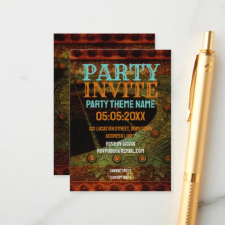 Boho Grunge Gitarren-Party Einladende Karte