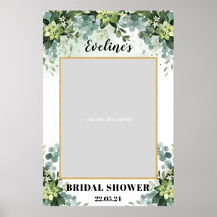 Boho-Grünsucculenten-Brautparty-Fotoprop Poster