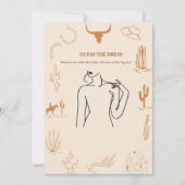 Boho Guess the Brautkleid Brautparty Card Einladung (Vorderseite)