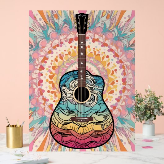 Boho guitar acrylschild (Hochzeit)