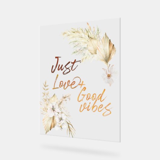 Boho Gute Gefühle und Bouquets Acrylschild (Winkel)