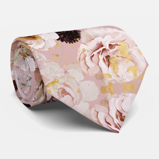 Boho H2 Dusty Rose Burgundy Mums DIY Hintergrund Krawatte (Gerollt)