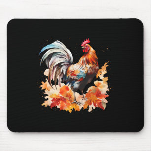 Boho-Hahn Huhn Herbstblätter Thanksgiving Da Mousepad