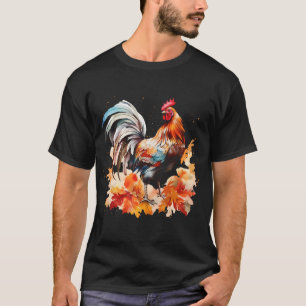 Boho Hahn Huhn Herbstblätter Thanksgiving Da T-Shirt