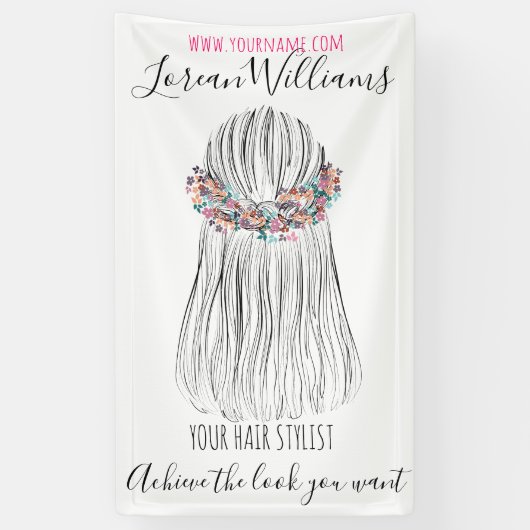 Boho Hair Stylist Blume Crown Wedstyle Banner (Vertikal)