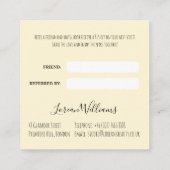 Boho Hair Stylist Blume Crown Wedstyle Terminkarte (Rückseite)