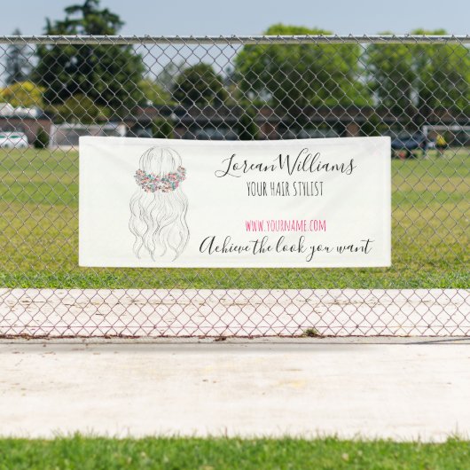 Boho Hair Wedding Friseur Floral Romantisch Banner (Insitu)