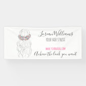 Boho Hair Wedding Friseur Floral Romantisch Banner (Horizontal)