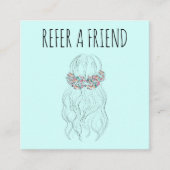 Boho Hair Wedding Friseur Floral Romantisch Terminkarte (Vorderseite)