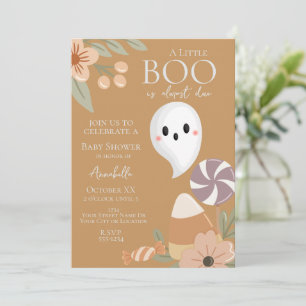 Boho Halloween Baby Dusche Niedlich Ghost Dusty Or Einladung