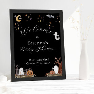 Boho Halloween Baby Dusche Willkommen Poster