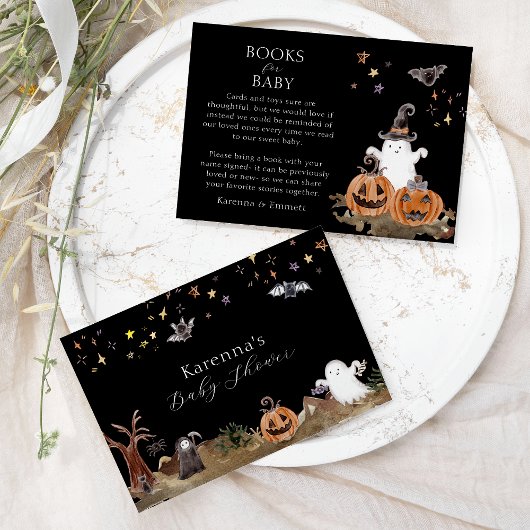 Boho Halloween Baby Showbücher für Baby Begleitkarte