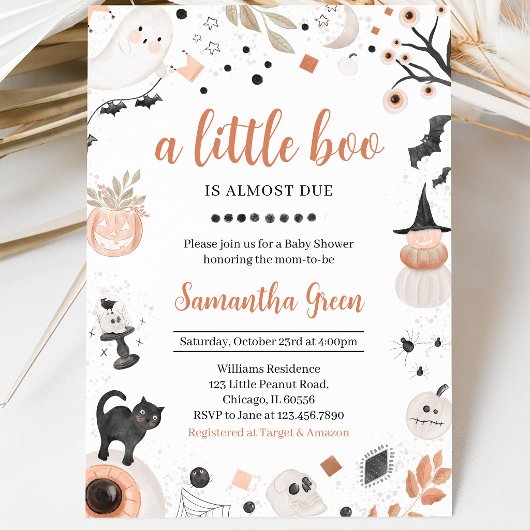 Boho Halloween Baby Shower Einladung