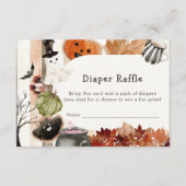 Boho Halloween Ghost Pumpkin Diaper Raffle Begleitkarte (Vorderseite)