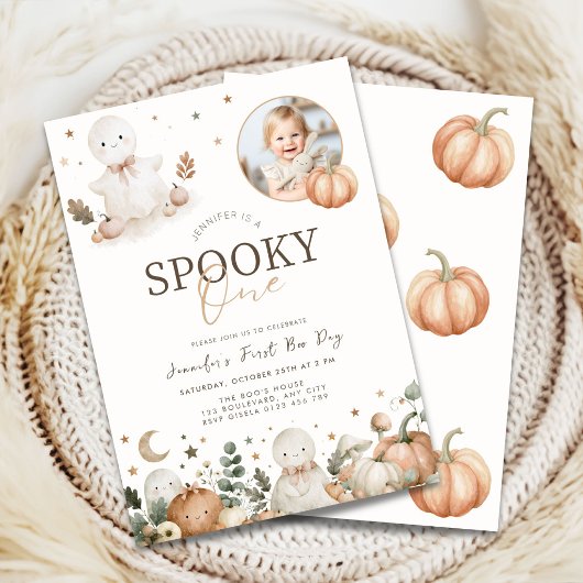 Boho Halloween Gruseliger 1. Geburtstag Einladung