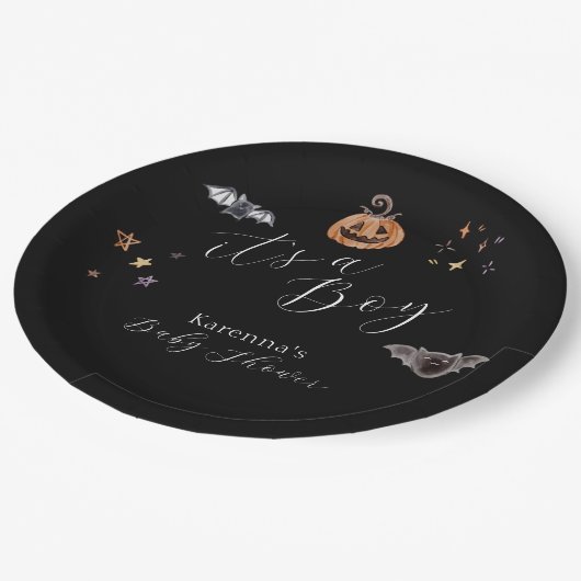 Boho Halloween ist eine Baby-Dusche Pappteller (Schrägansicht)