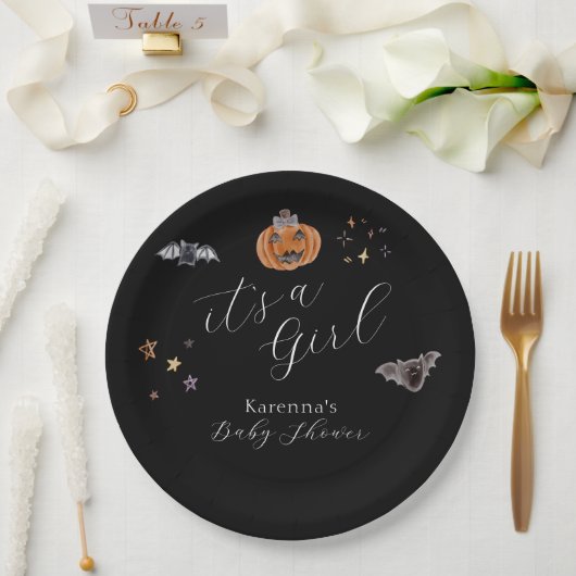 Boho Halloween ist eine Mädchen-Babydusche Pappteller (Hochzeit)