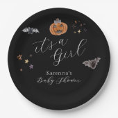 Boho Halloween ist eine Mädchen-Babydusche Pappteller (Vorderseite)