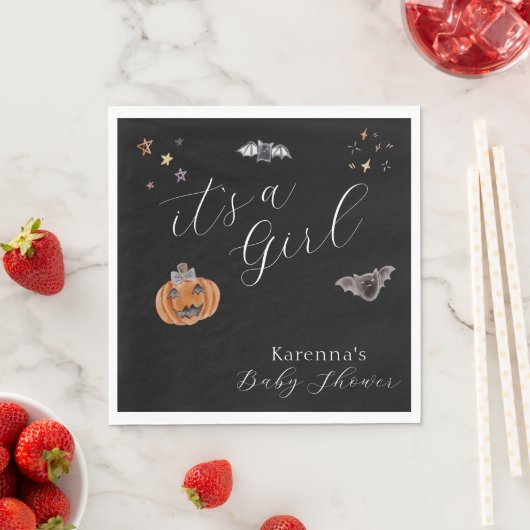 Boho Halloween ist eine Mädchen-Babydusche Serviette (Beispiel)