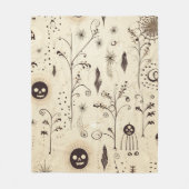 Boho Halloween Masken & Botanische Wirbel Muster Fleecedecke (Vorderseite)