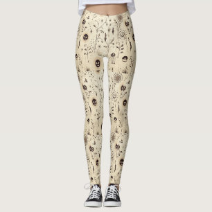 Boho-Halloween-Masken & Botanisches Wirbel-Muster Leggings