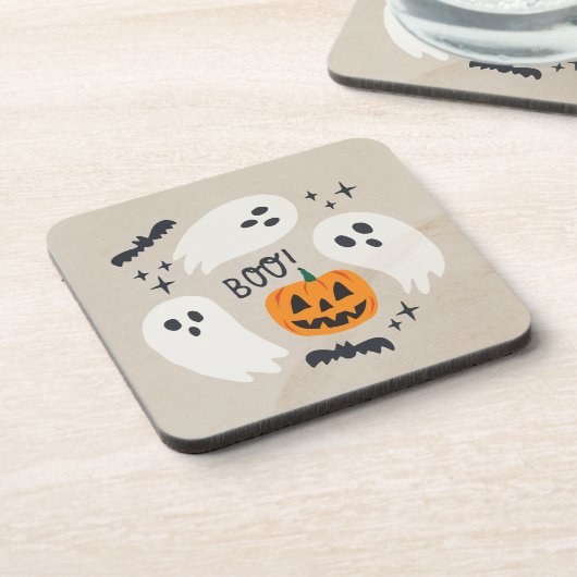 Boho Halloween Niedlich Ghost Getränkeuntersetzer (Linke Seite)