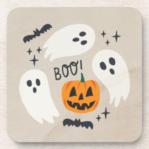 Boho Halloween Niedlich Ghost Getränkeuntersetzer